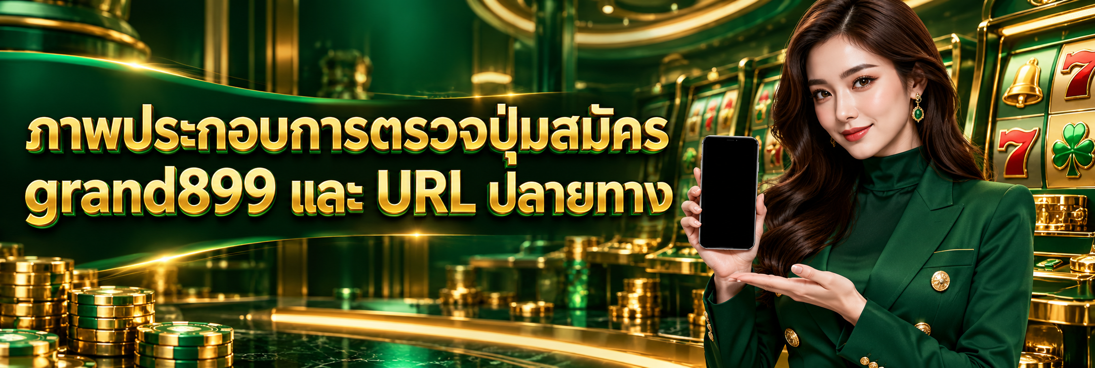 ภาพประกอบการตรวจปุ่มสมัคร grand899 และ URL ปลายทาง